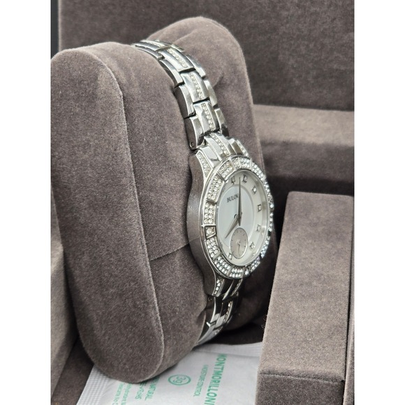 Bulova Ladies\' Classic Crystal Stainless Steel 2-Hand 96L291 NEEDS BATT SEE PICS main image 5